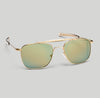 Art-Craft Optical Aviator-B (55) 23k Satin Yellow Gold & AERO Gold Lenses & Korchmar Leather Case